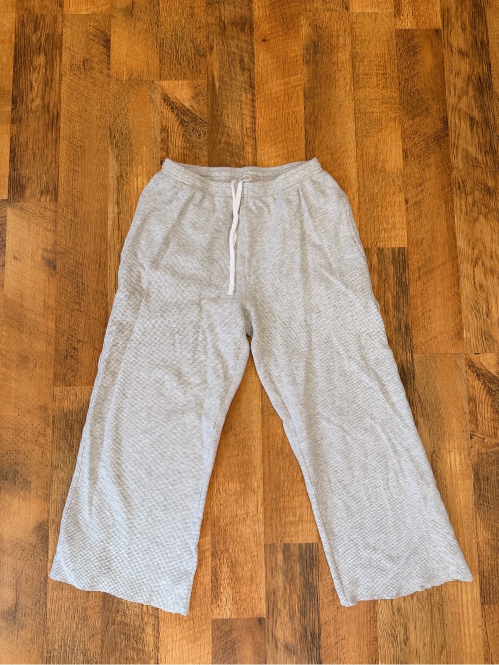 John Galt Gray Wide-Leg Lounge Pants with Drawstring